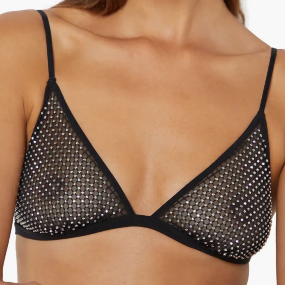 ETAM Christelle Unlined Chrystal Embellished Bralette Bra Top NWT🔖